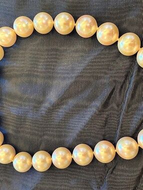 Majorica Pearl Bead Statement Necklace in Gold & Pink